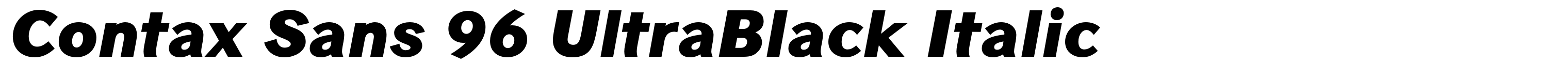 Contax Sans 96 UltraBlack Italic